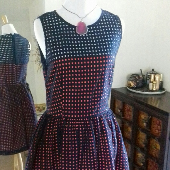 French Connection Blue/Orange Dress, Size 6 - Picture 2 of 6